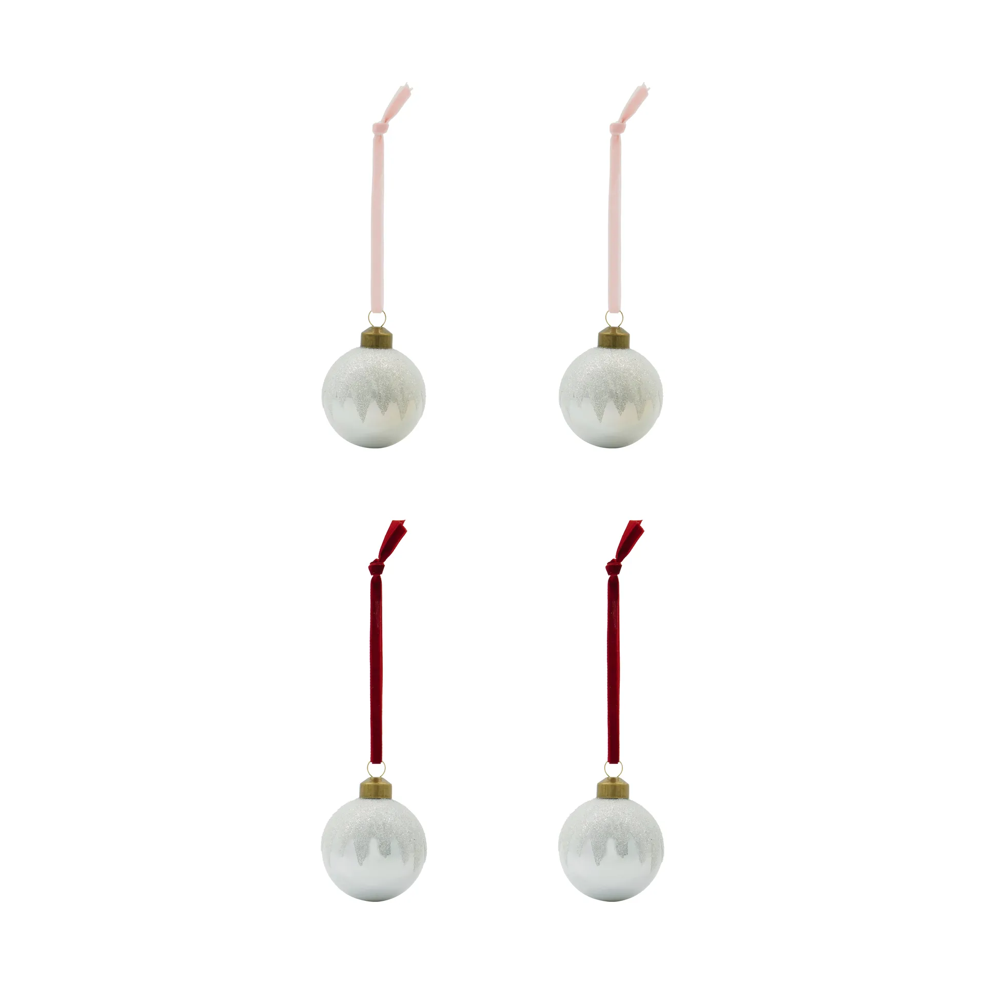 Bola de navidad Bano, pack de 4, Plata House Doctor