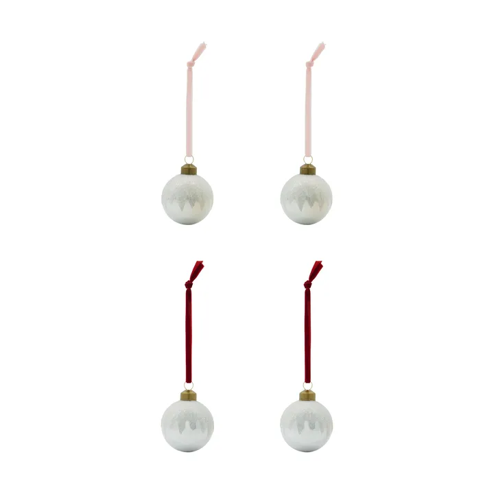 Bola de navidad Bano, pack de 4 - Plata - House Doctor