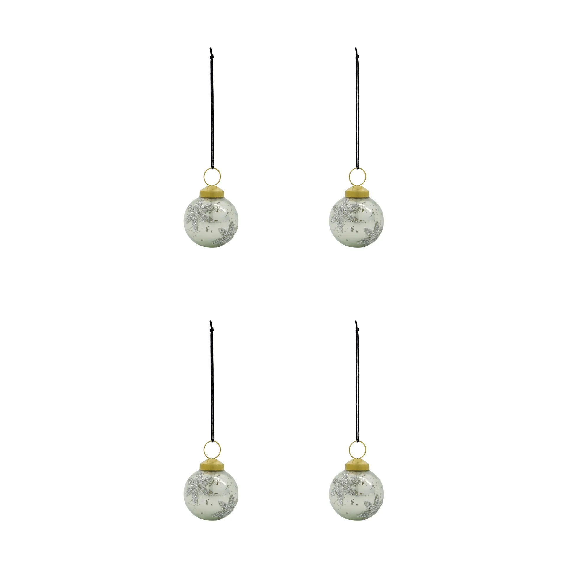 Bola de navidad Fiore, pack de 4, Azul claro House Doctor