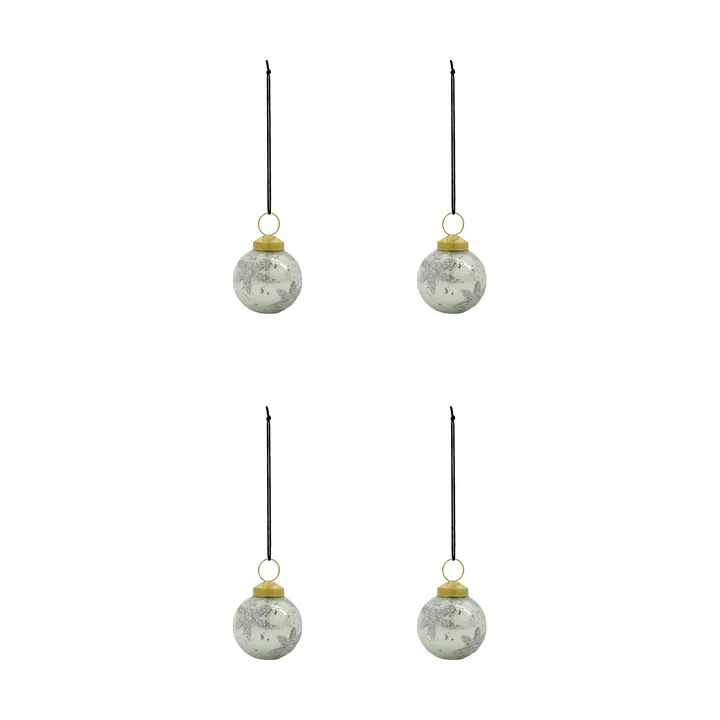 Bola de navidad Fiore, pack de 4 - Azul claro - House Doctor