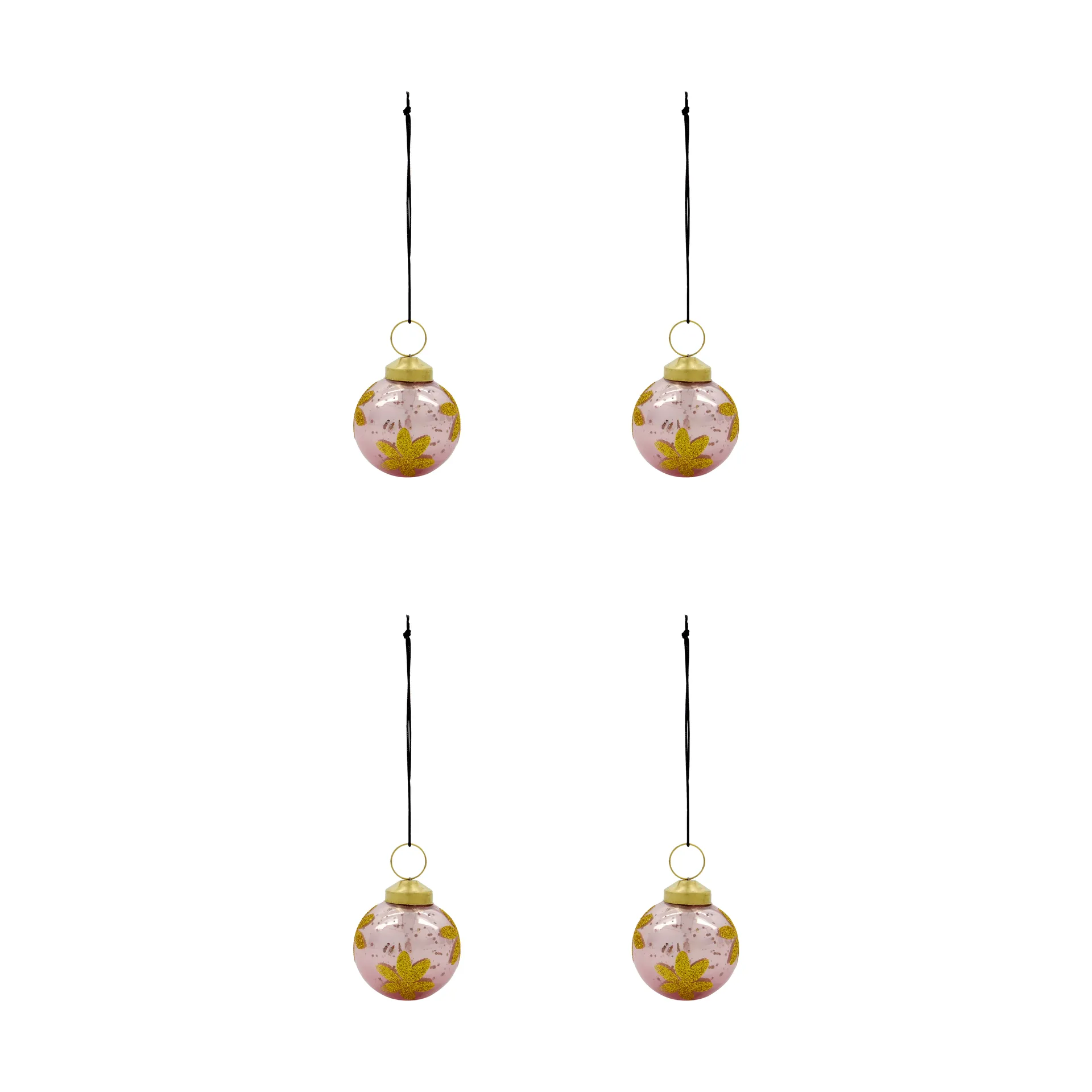 Bola de navidad Fiore, pack de 4, Rosa House Doctor