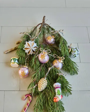 Bola de navidad Fiore, pack de 4 - Rosa - House Doctor