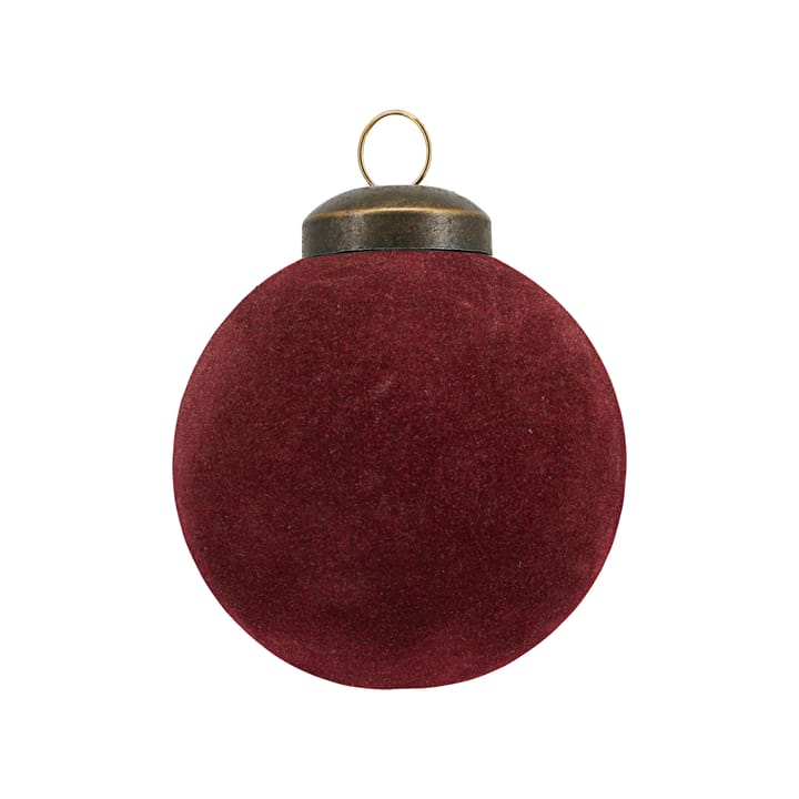 Bola de Navidad Flock terciopelo Ø5,5 cm - rojo - House Doctor