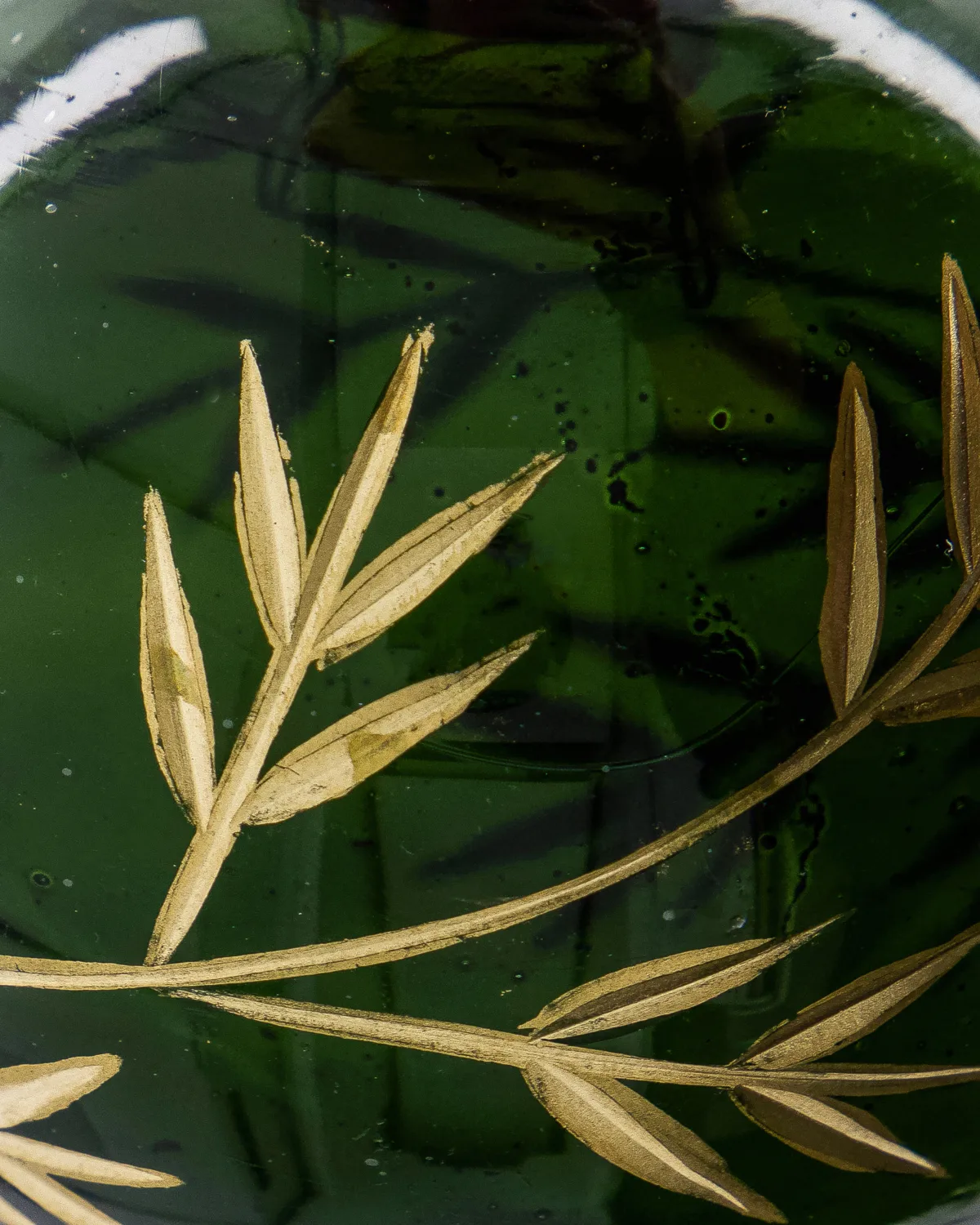 Bola de Navidad Leaf Ø7,5 cm set de 4, Verde-dorado House Doctor