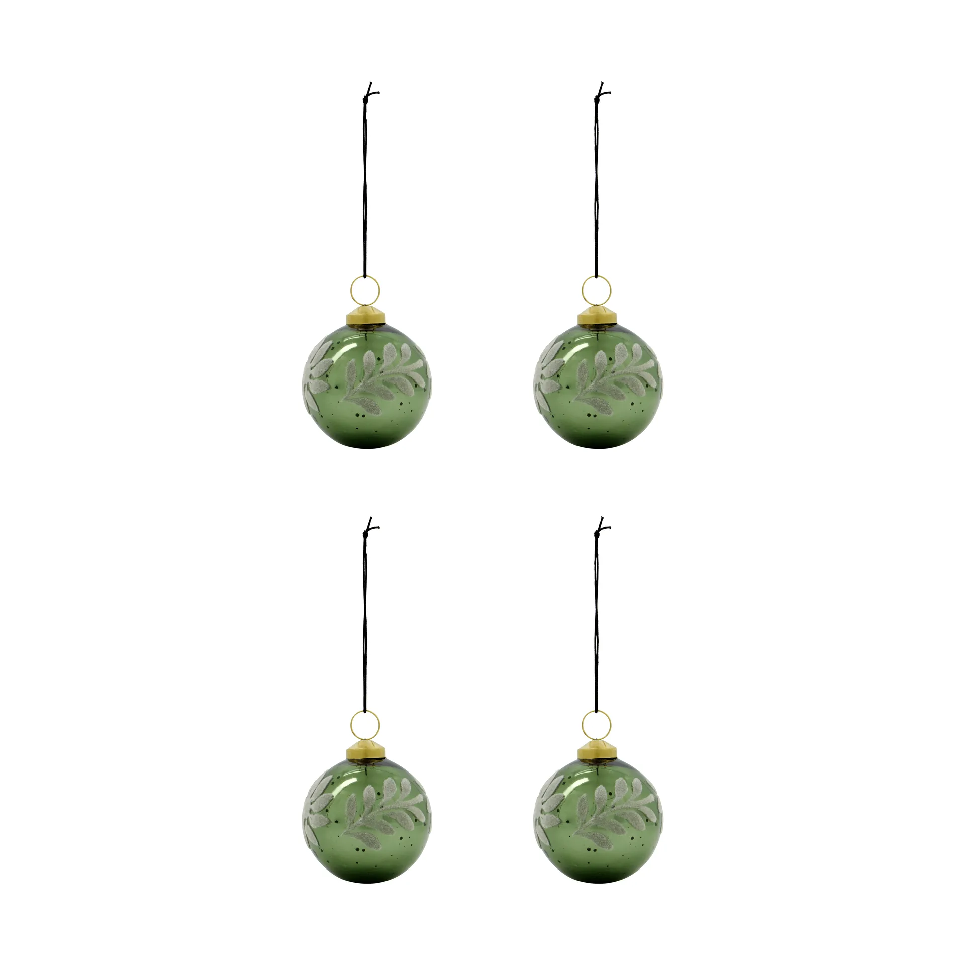 Bola de navidad Luto, pack de 4, Verde House Doctor