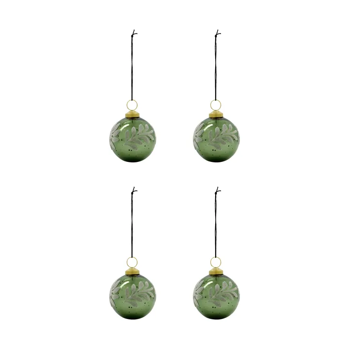 Bola de navidad Luto, pack de 4 - Verde - House Doctor