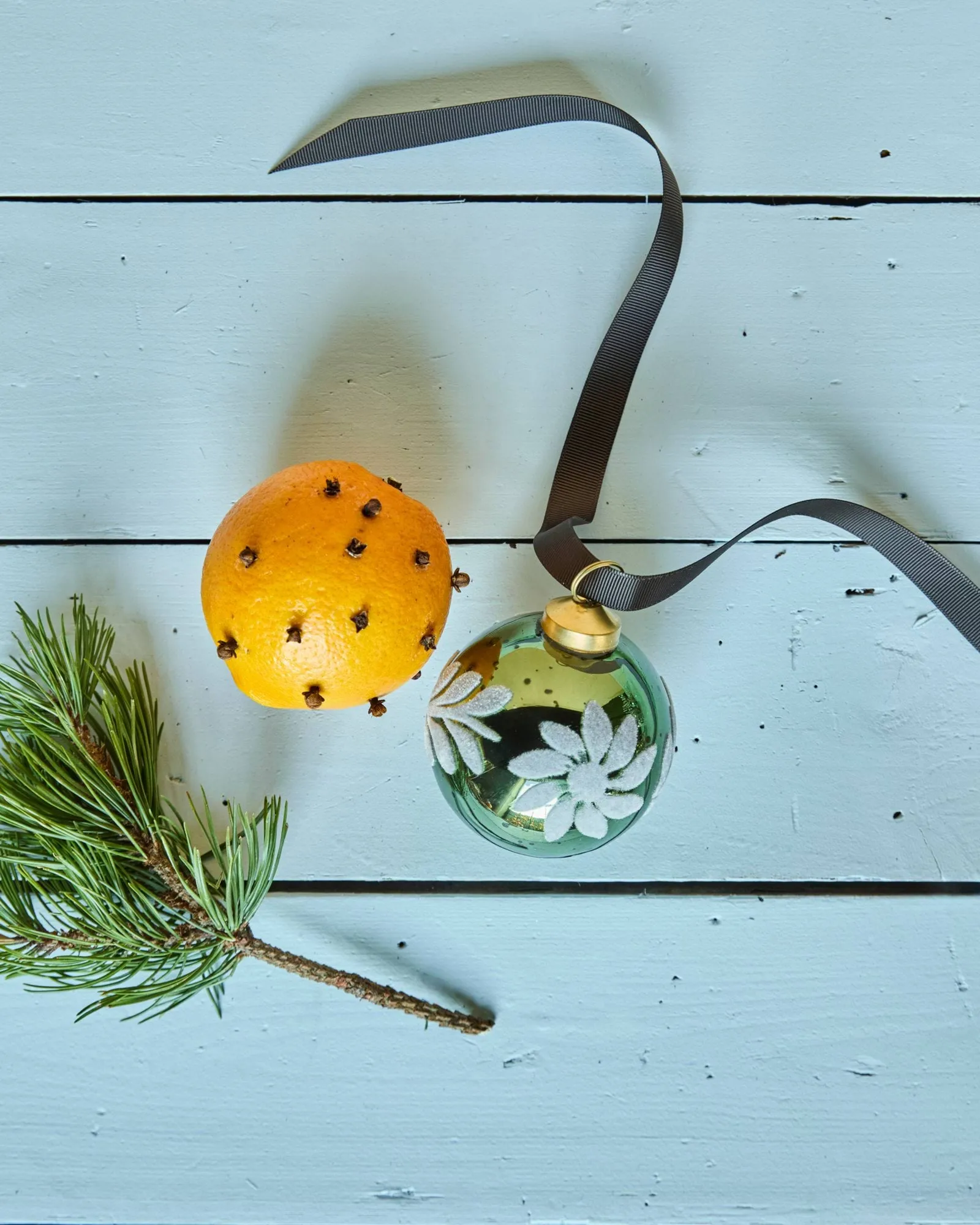 Bola de navidad Luto, pack de 4, Verde House Doctor
