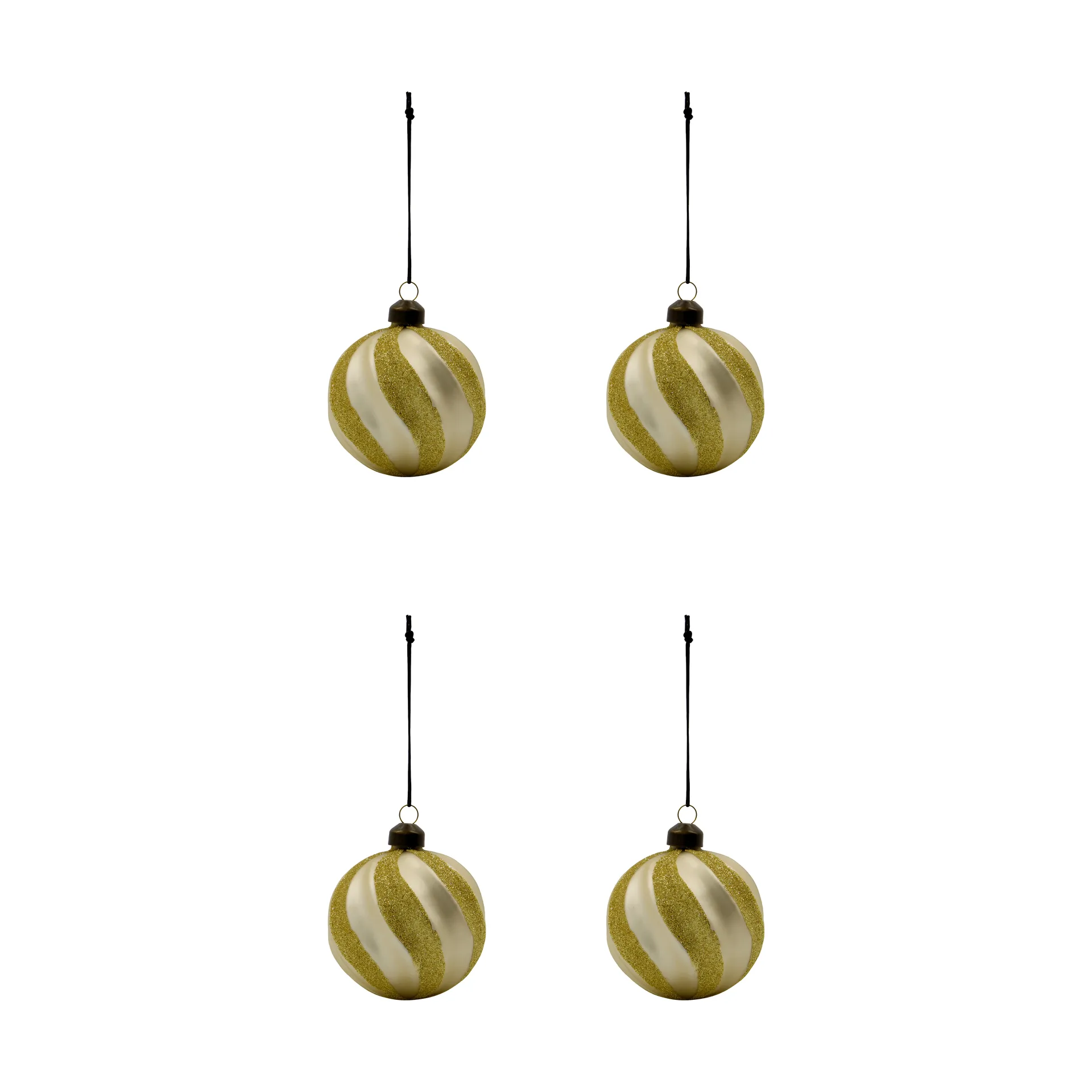Bola de Navidad Swirl, pack de 4, Champán dorado House Doctor