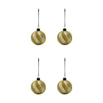 Bola de Navidad Swirl, pack de 4 - Champán dorado - House Doctor