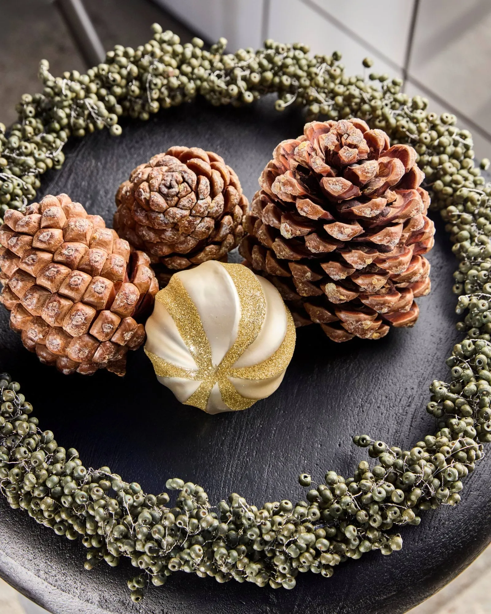 Bola de Navidad Swirl, pack de 4, Champán dorado House Doctor