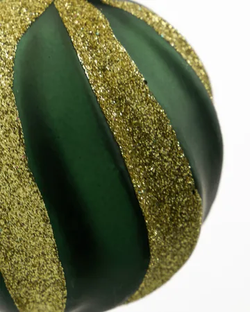 Bola de Navidad Swirl, pack de 4 - Verde-dorado - House Doctor