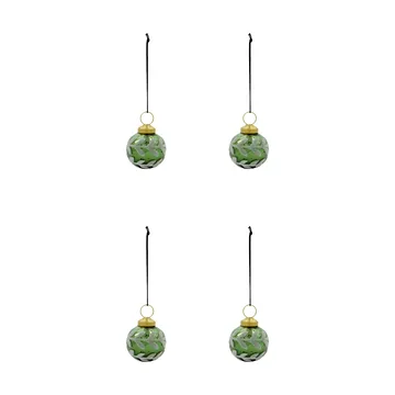 Bola de navidad Vellu, pack de 4 - Verde - House Doctor