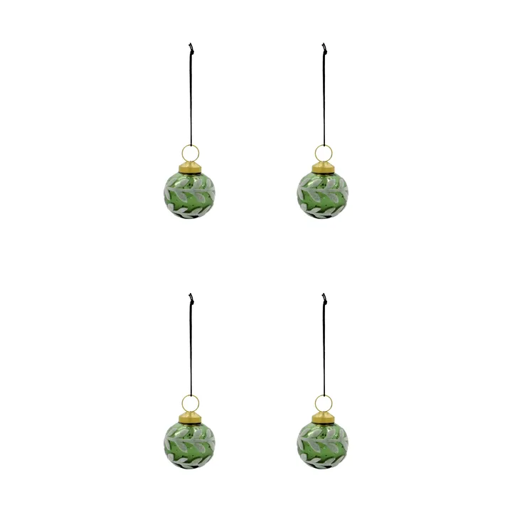 Bola de navidad Vellu, pack de 4 - Verde - House Doctor