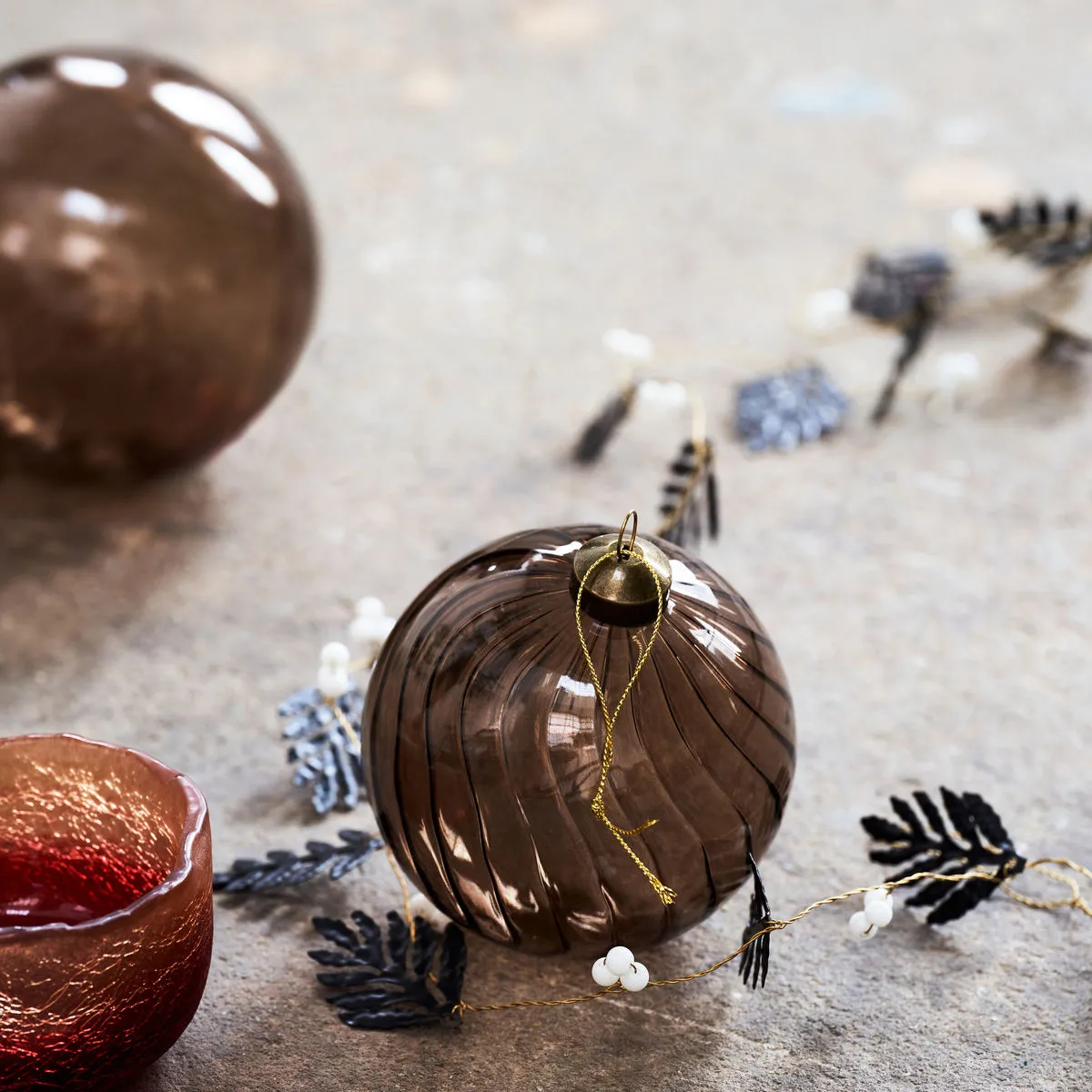 Bola para árbol de navidad Fluted Ø10 cm, Amber House Doctor