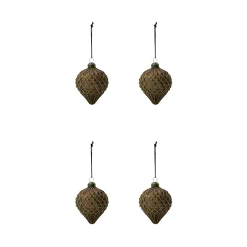 Bolas de Navidad Hinda 9,5 cm, 4-pack - Marrón - House Doctor