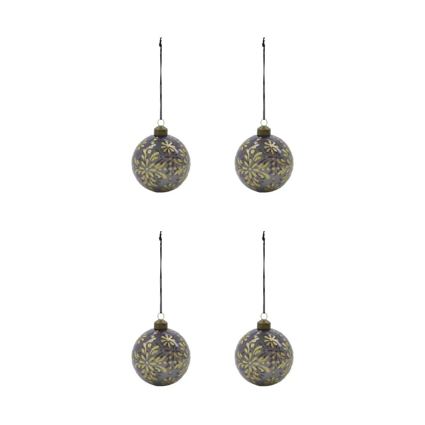 Bolas de Navidad Mente Ø8 cm, 4-pack, Gris House Doctor