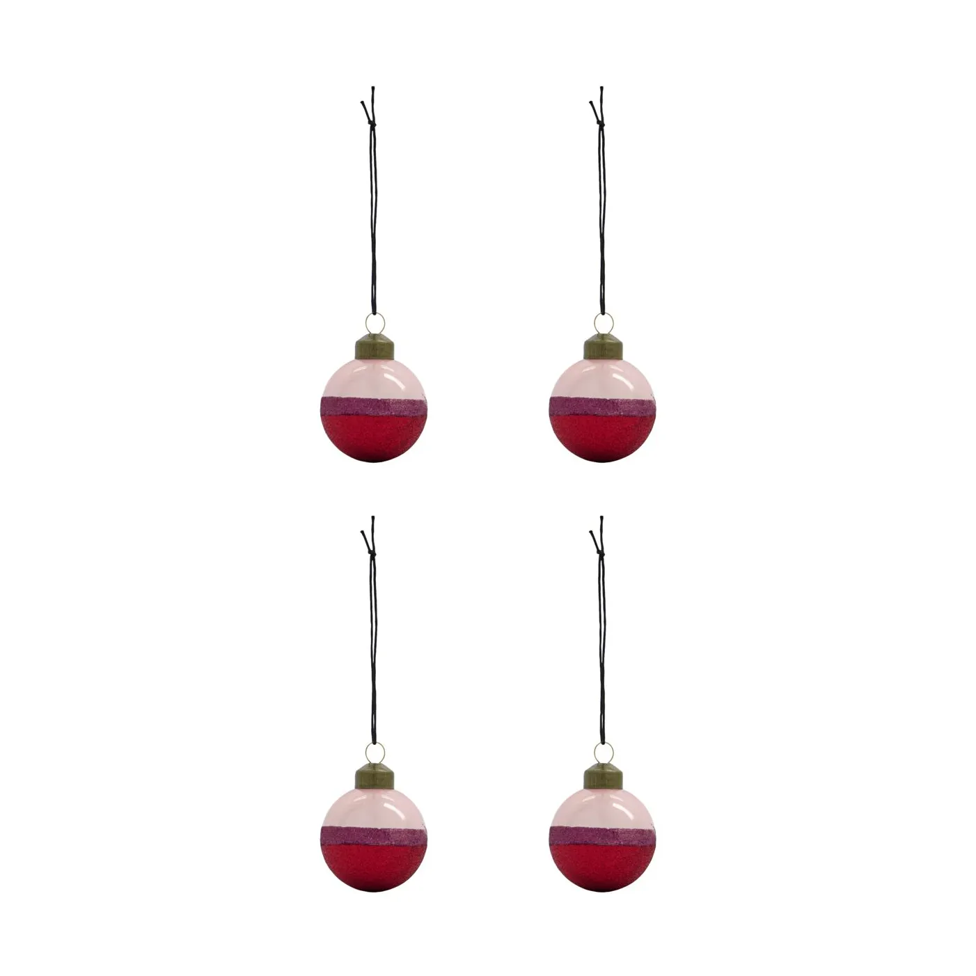 Bolas de Navidad Stripe Ø5 cm, 4-pack, Rosa-rojo House Doctor