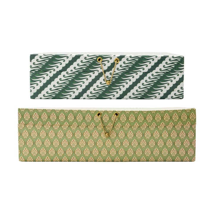 Cajas de almacenamiento Keep khaki-verde  - 2 piezas - House Doctor