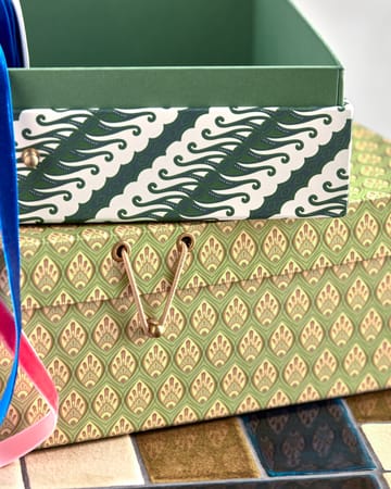 Cajas de almacenamiento Keep khaki-verde  - 2 piezas - House Doctor