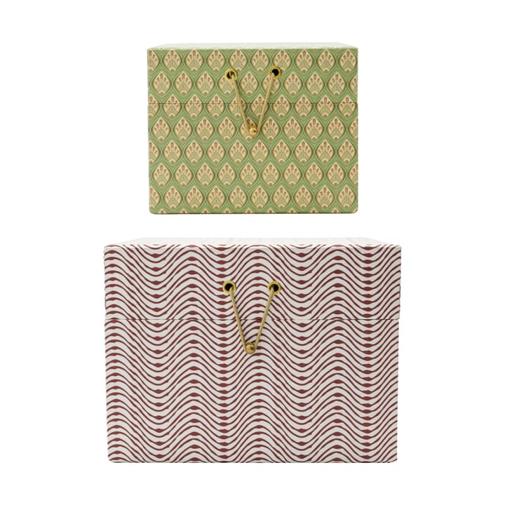 Cajas de almacenamiento Keep rojo-caqui - 2 piezas - House Doctor