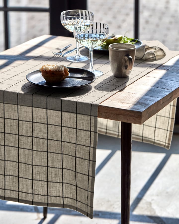Camino de mesa Join 40x140 cm, Svart-off white House Doctor
