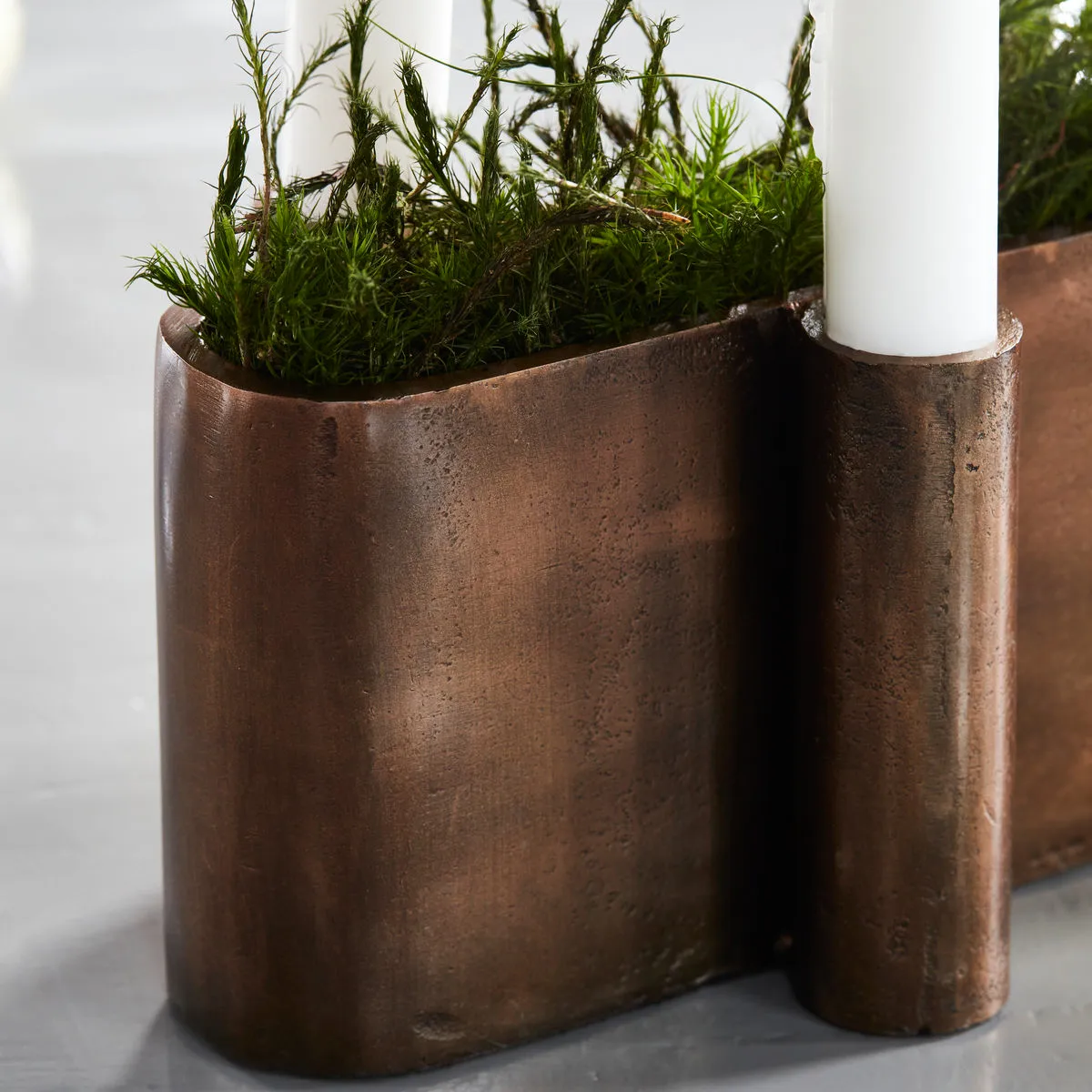 Candelabro de Adviento Four ovalado, latón antiguo House Doctor