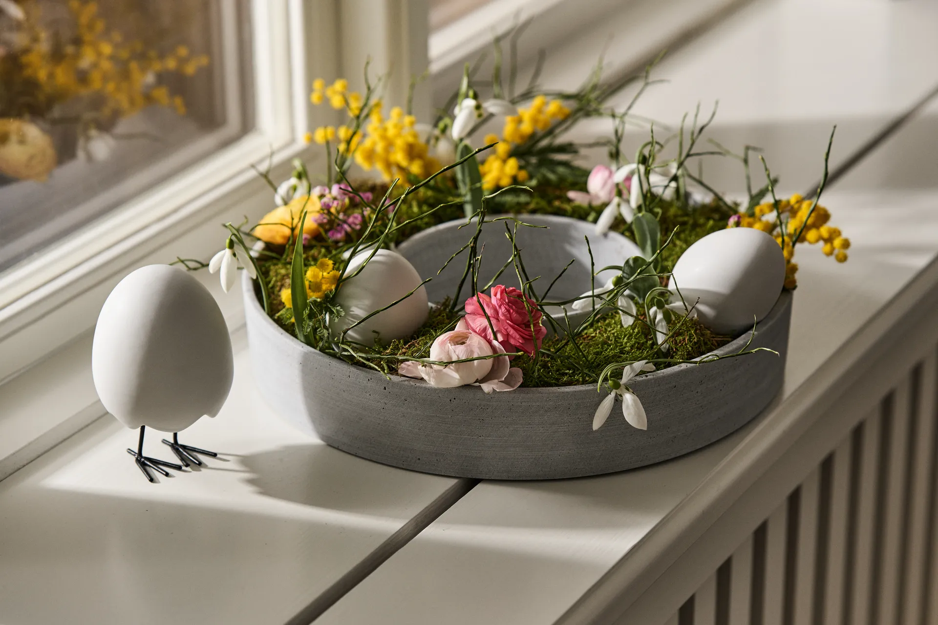 Candelabro de Adviento The Ring, vela gruesa, Hormigón House Doctor