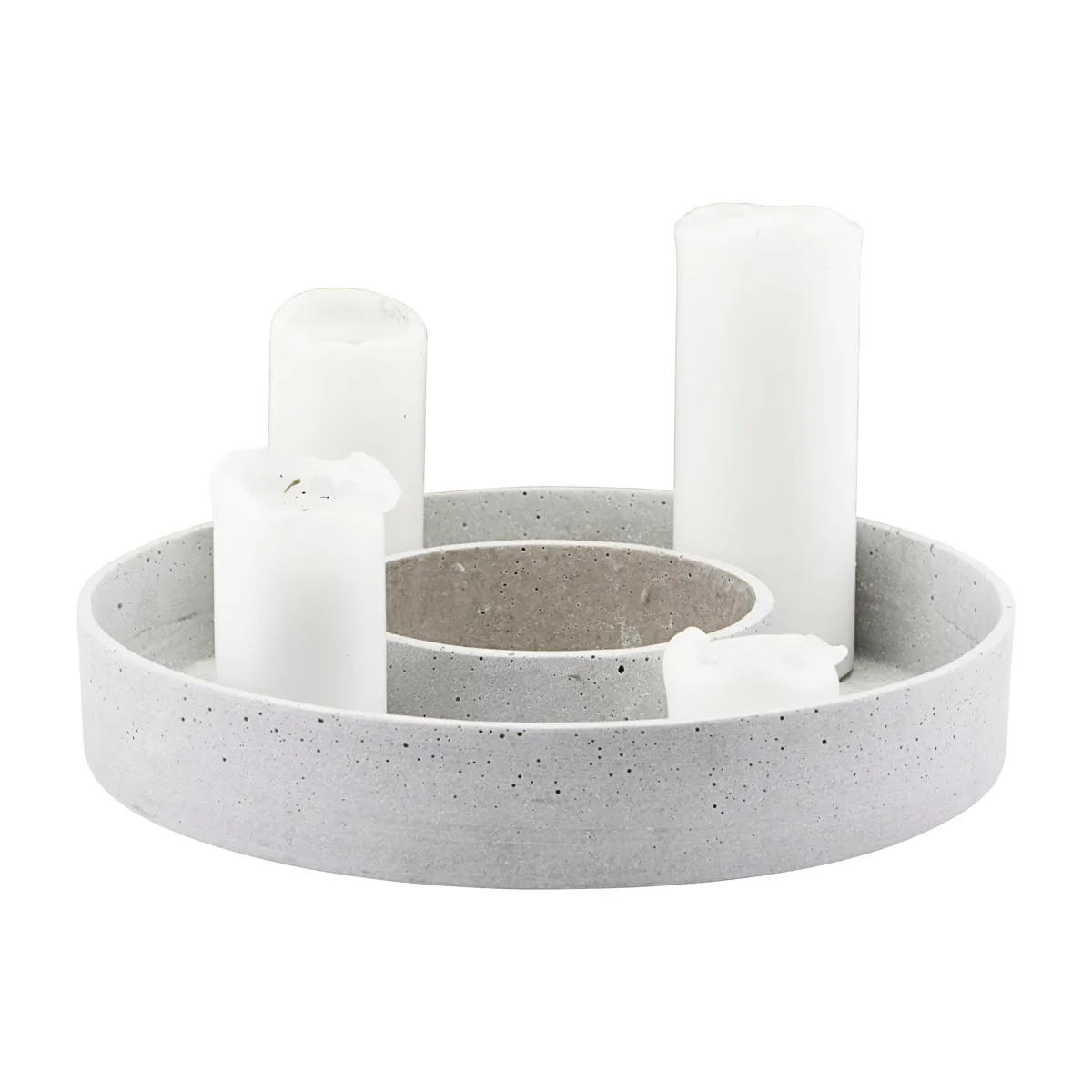 Candelabro de Adviento The Ring, vela gruesa, Hormigón House Doctor