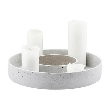 Candelabro de Adviento The Ring, vela gruesa - Hormigón - House Doctor