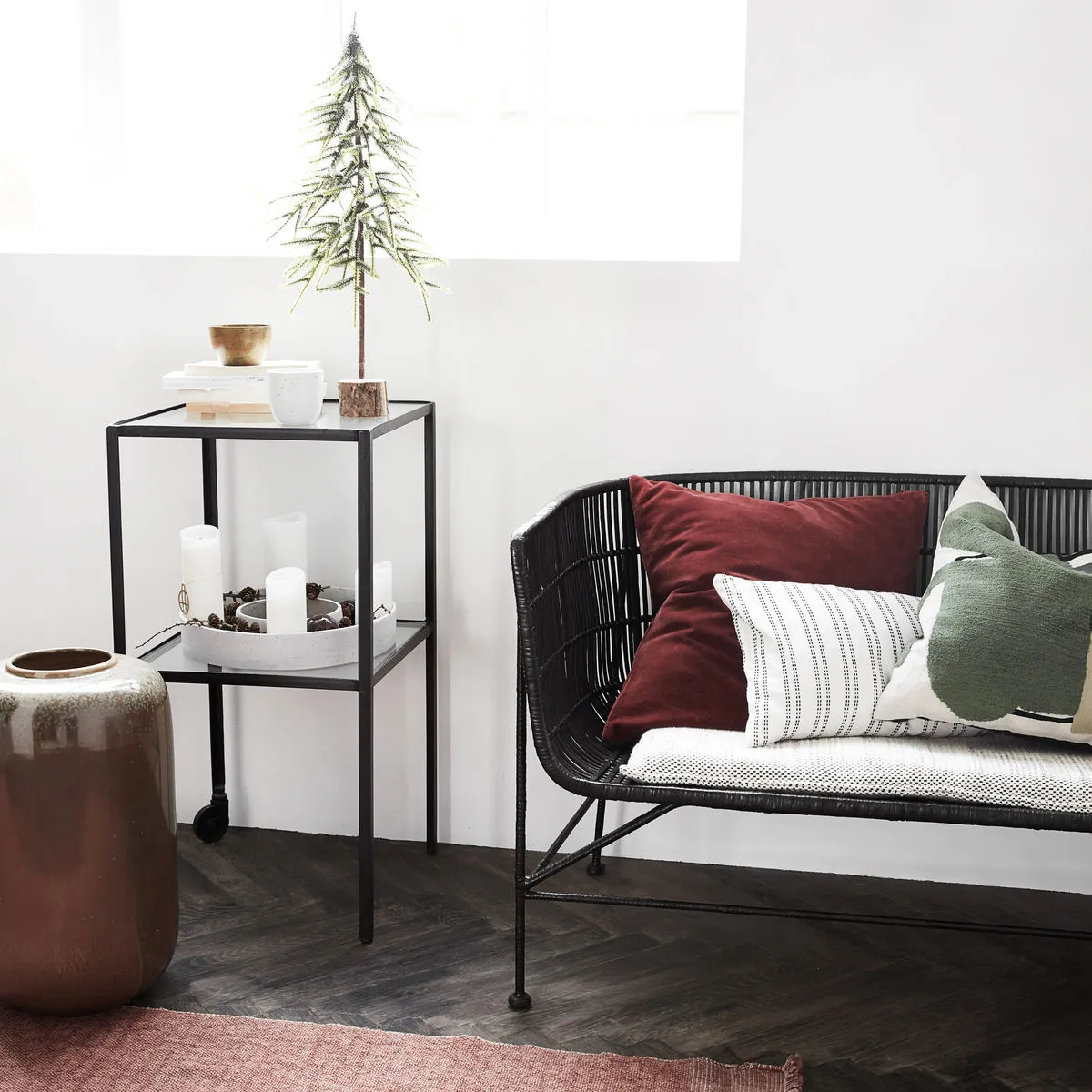 Candelabro de Adviento The Ring, vela gruesa, Hormigón House Doctor