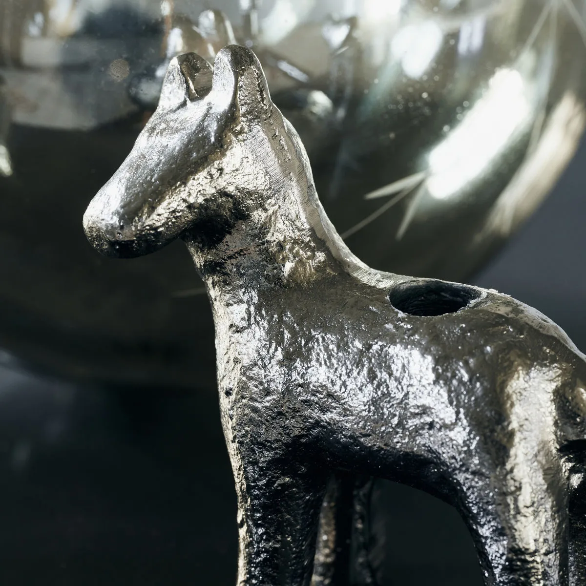 Candelabro Horse Ø7,5 cm, Plata antigua House Doctor