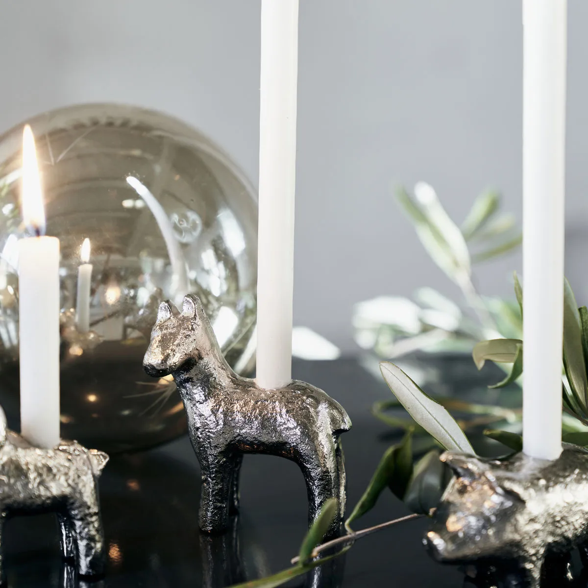 Candelabro Horse Ø7,5 cm, Plata antigua House Doctor