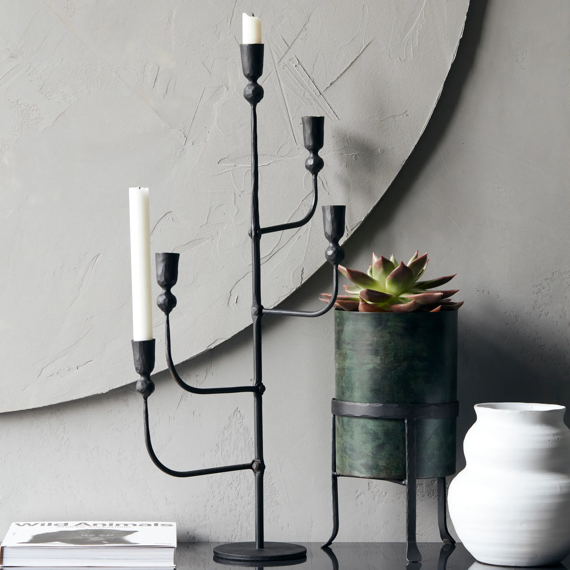 Candelabro Ira 61 cm, negro House Doctor