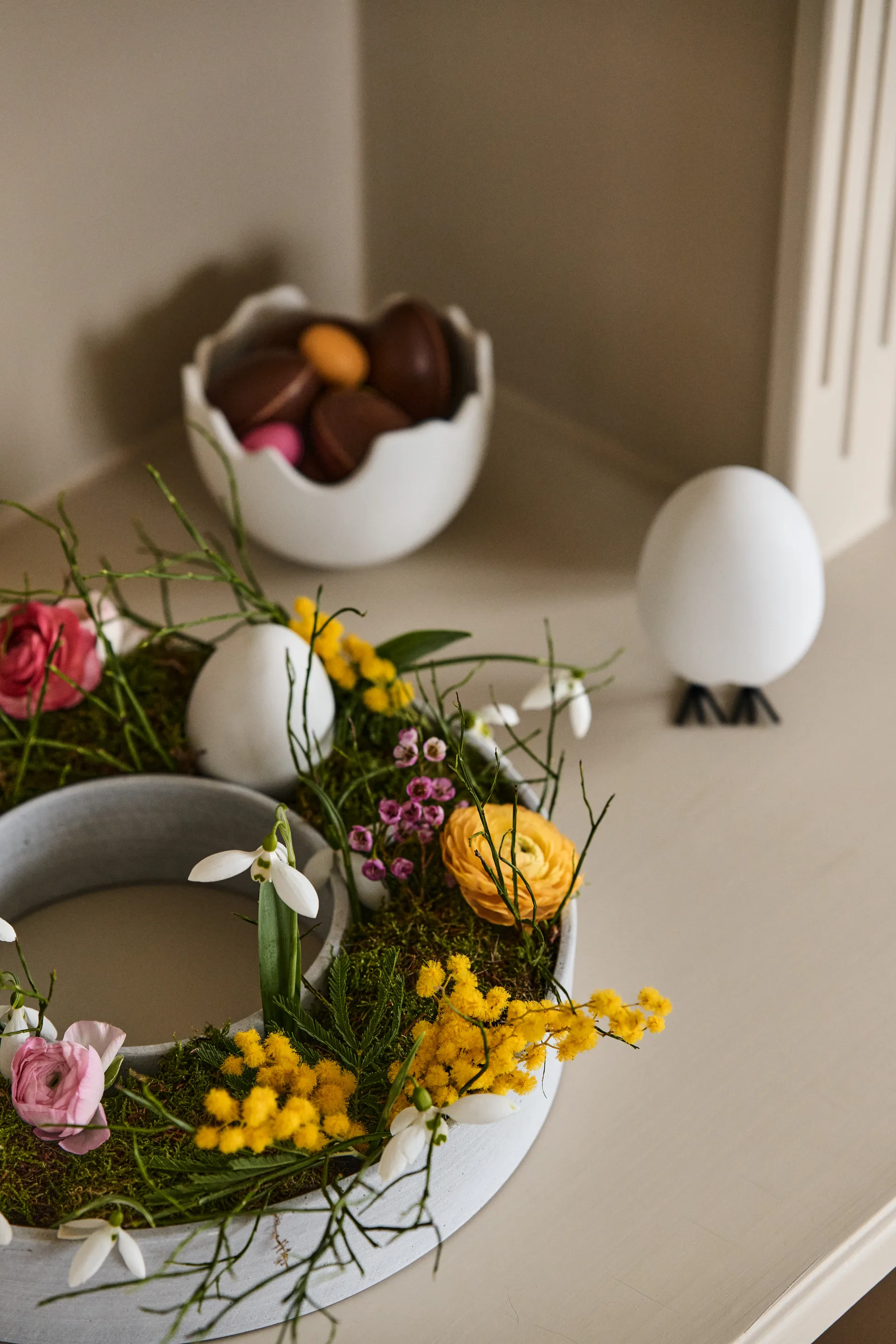 Candelabro The Ring, vela gruesa, Hormigón House Doctor