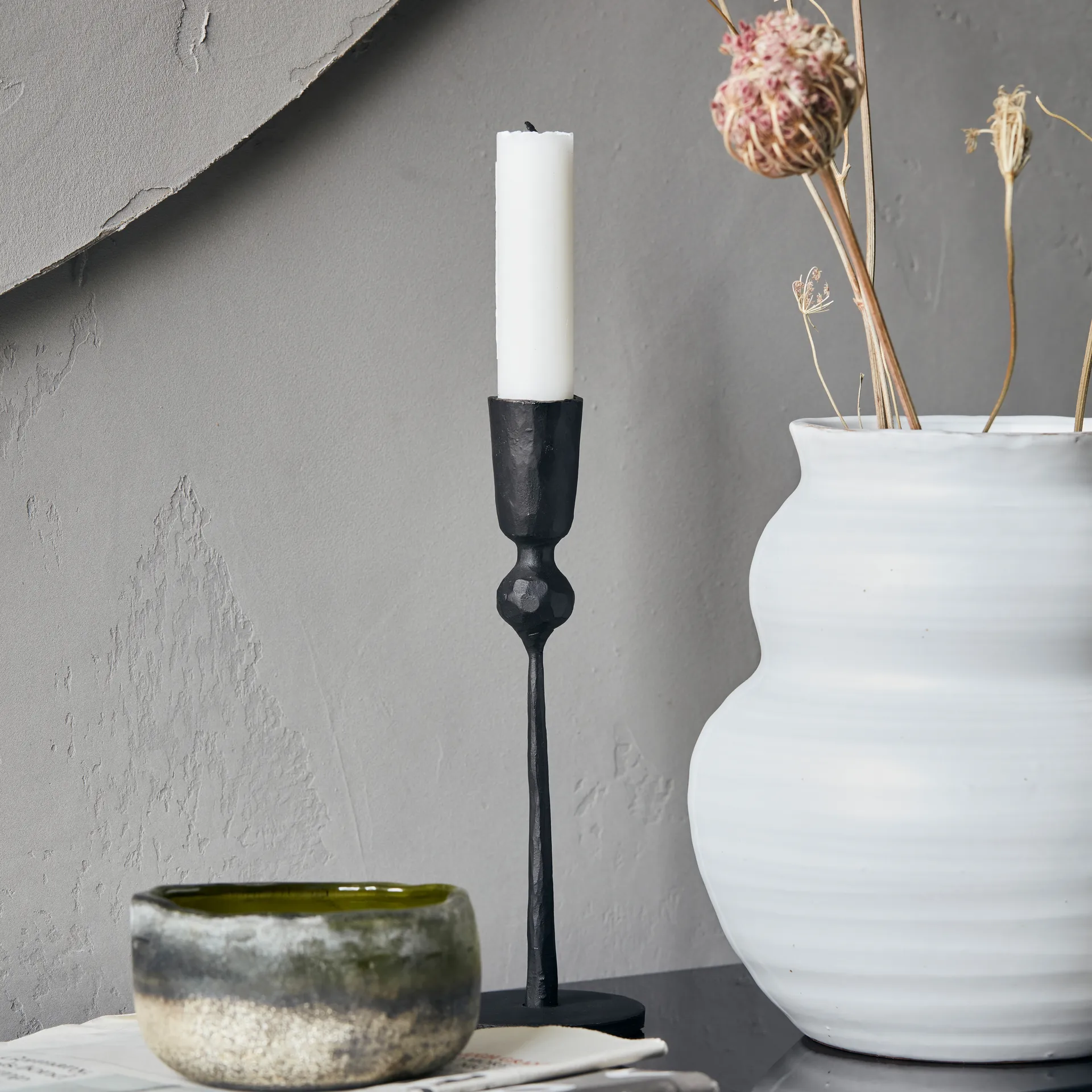 Candelabro Trivo 18 cm, negro House Doctor