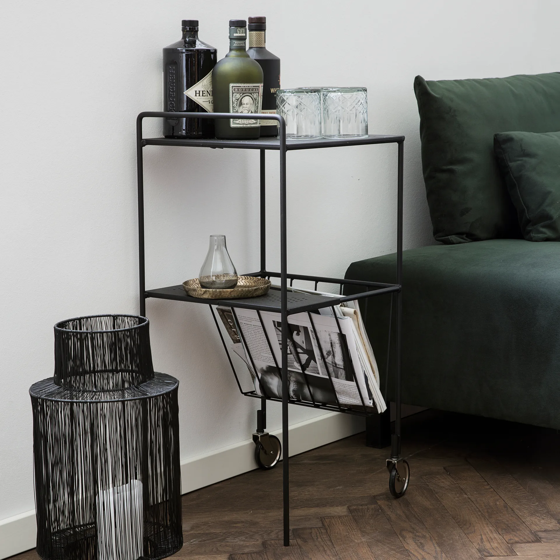 Carro con ruedas Use, negro House Doctor