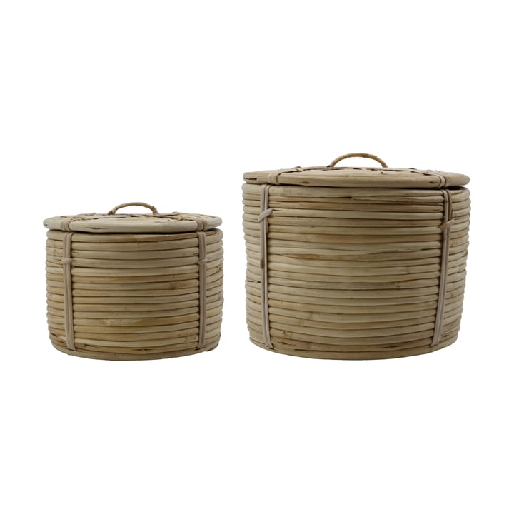 Cesta con tapa House doctor 2 piezas - Natur - House Doctor