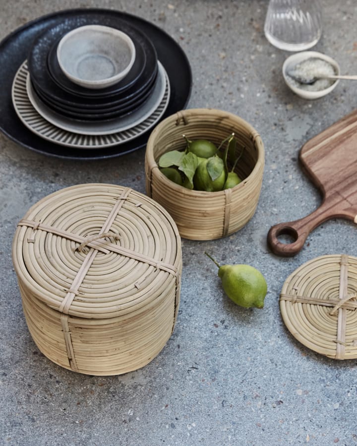 Cesta con tapa House doctor 2 piezas, Natur House Doctor