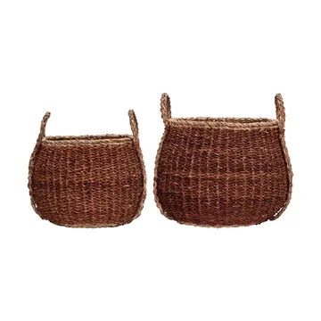 Cesta de almacenamiento Rangi, 2 piezas - Marrón - House Doctor