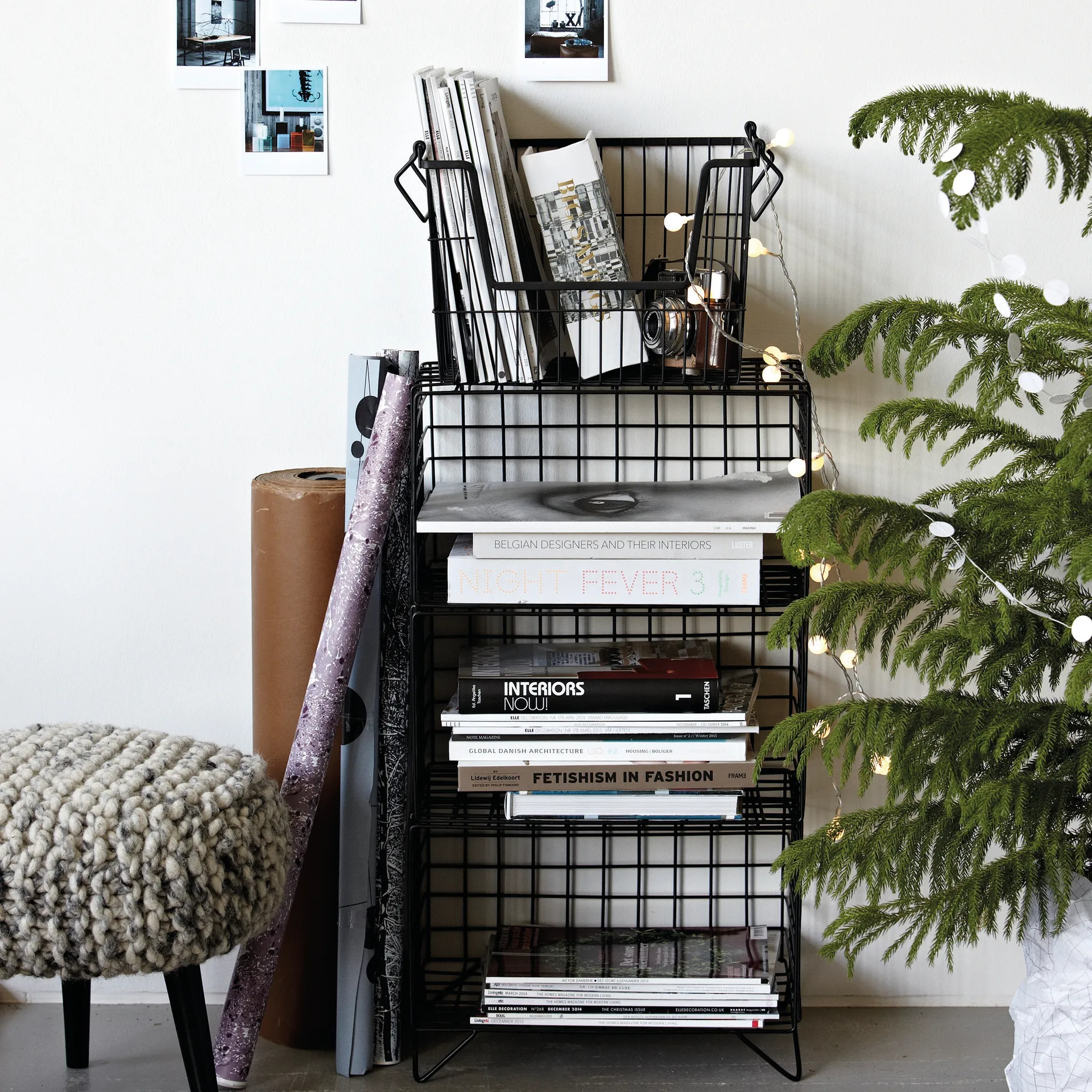 Cesta TAW, grande, negro mate House Doctor