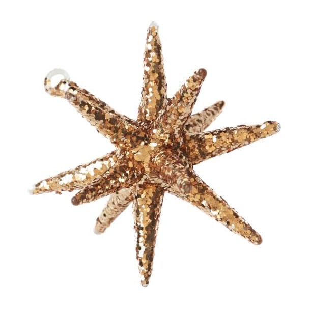 Colgante de navidad Spike Ø7,5 cm, marrón-brillantina House Doctor