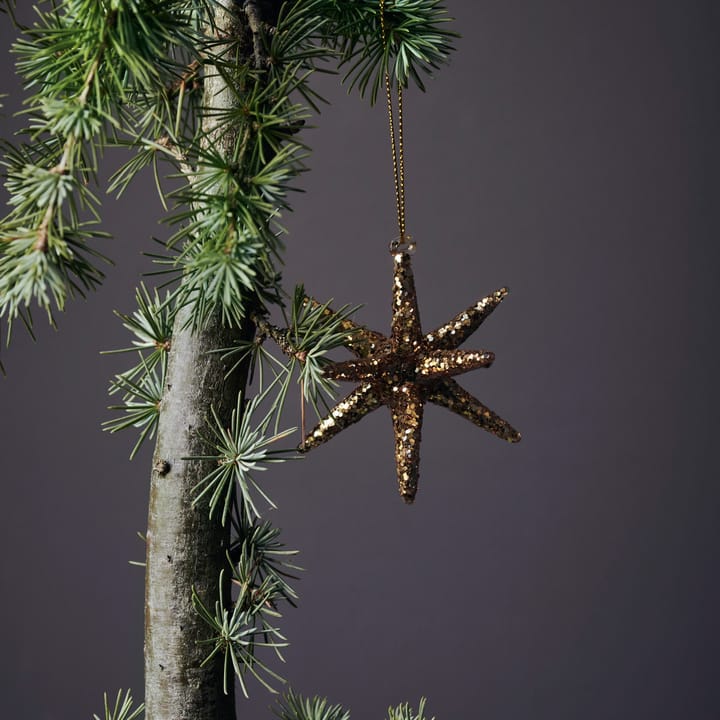 Colgante de navidad Spike Ø7,5 cm, marrón-brillantina House Doctor