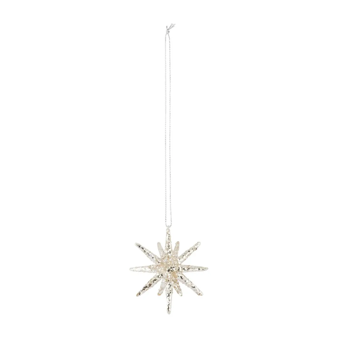 Colgante de navidad Spike Ø7,5 cm, Plata-brillantina House Doctor
