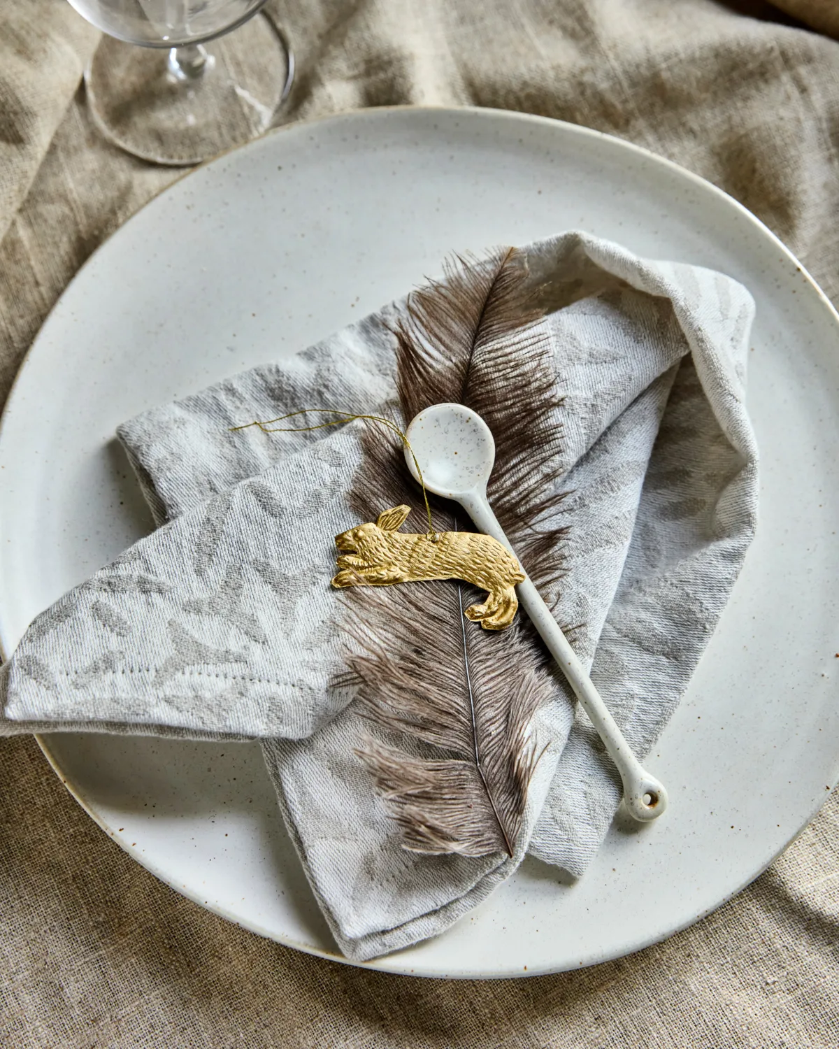 Colgante de Pascua Rabbit, pack de 3, Latón antiguo House Doctor