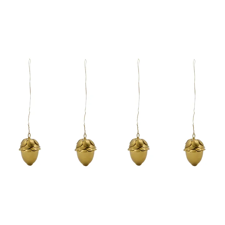Colgante decorativo Acorn, pack de 4 - Dorado - House Doctor