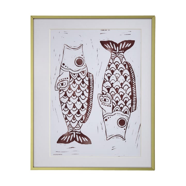 Cuadro Fish wall art 40x50 cm - Burgundy - House Doctor
