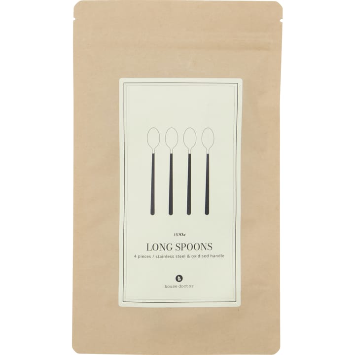 Cucharars Ox 4-pack, Negro-plata House Doctor