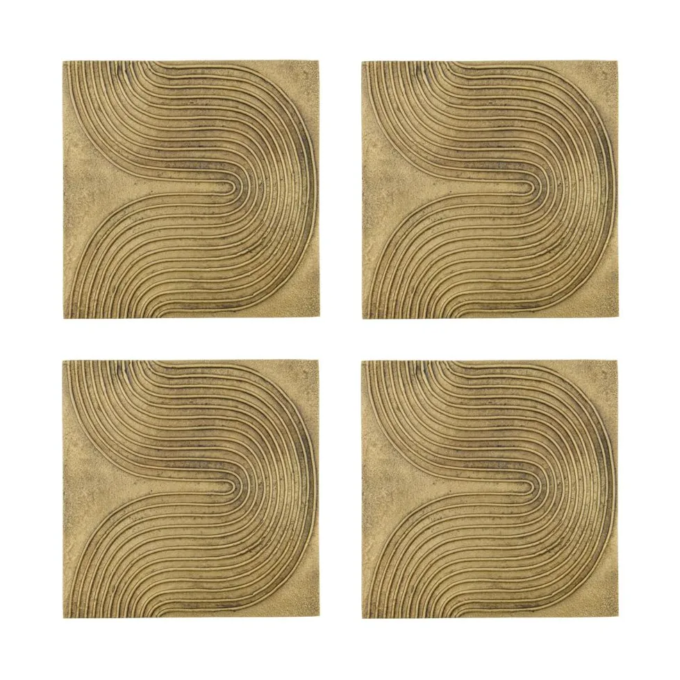 House Doctor Decoración de pared List, 4-pack Latón antiguo