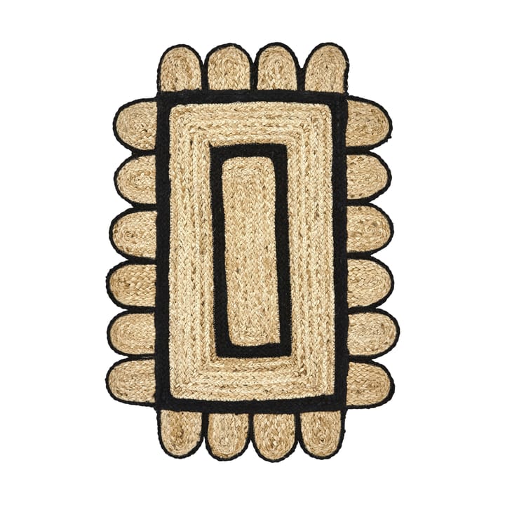 Felpudo Denta - Negro-natural, 60x90 cm - House Doctor