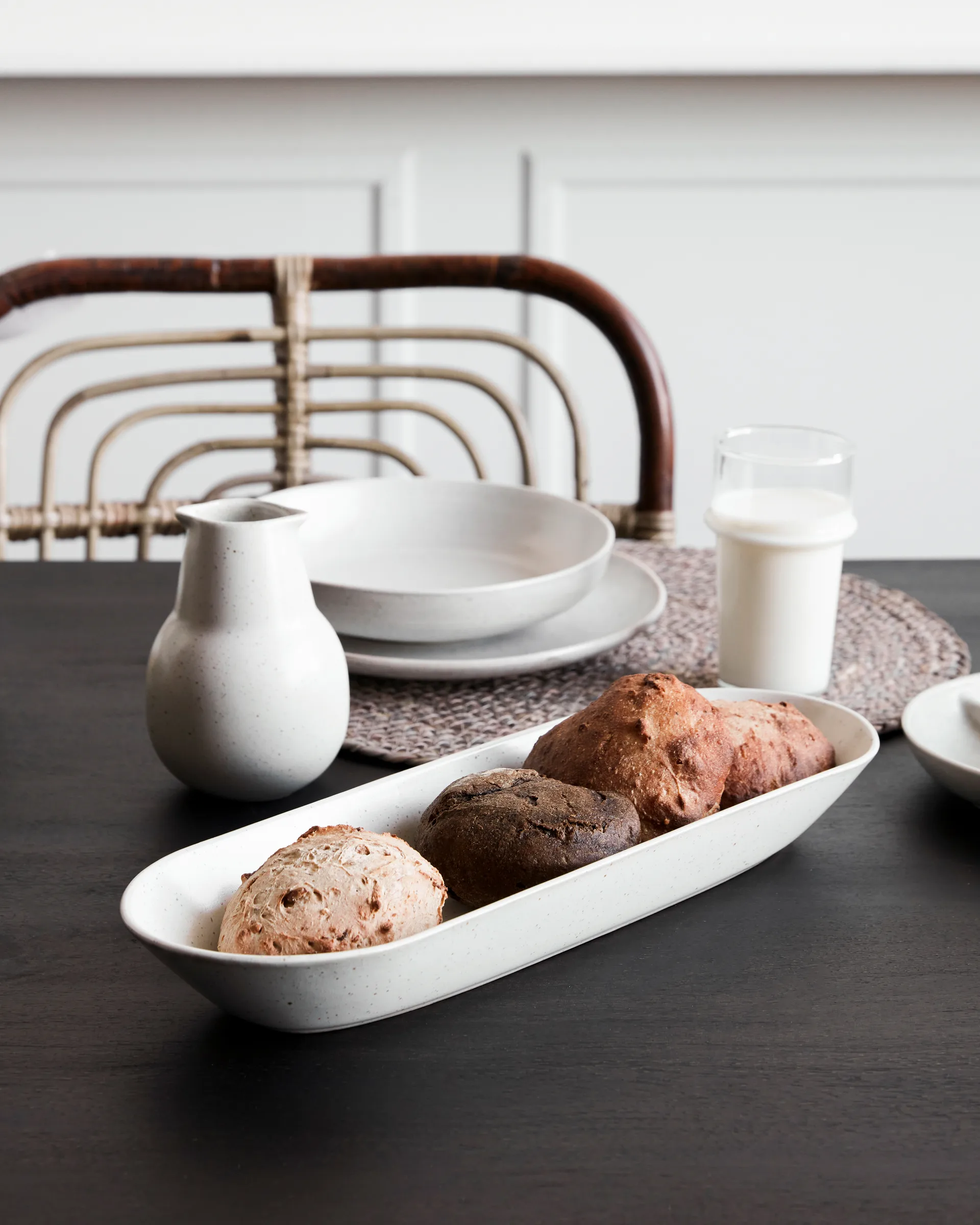 Fuente de servir Pion 12x35 cm, gris-blanco House Doctor